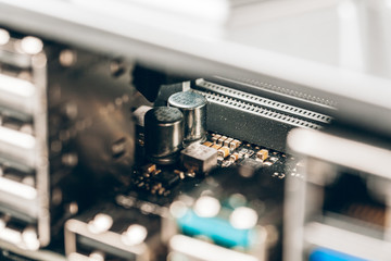 Poster - Close up of a electronic circuit board with processor