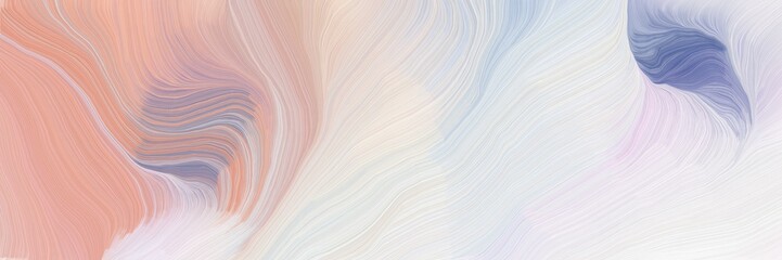 Aufkleber - horizontal banner with waves. modern soft curvy waves background design with light gray, lavender and tan color