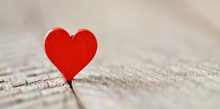 A Red Heart With A Blurred Background. High Resolution Photo.
