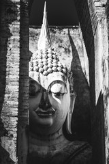 Buddha Statue at Si Chum Temple in Sukhothai Historical Park, Sukhothai, Thailand.