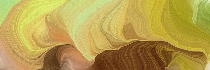 Poster - horizontal banner with waves. curvy background design with dark khaki, chocolate and khaki color