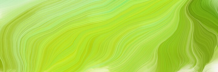 Aufkleber - dynamic horizontal banner. modern waves background design with yellow green, light green and tea green color