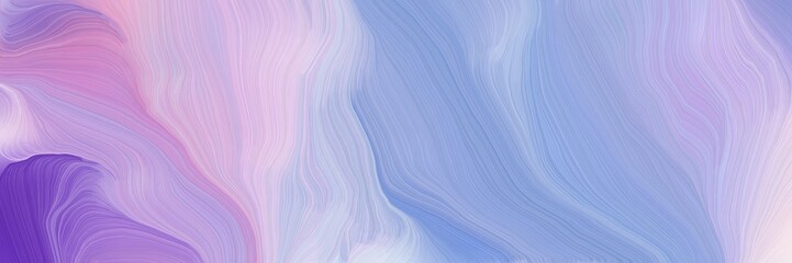 Aufkleber - dynamic horizontal banner. modern soft swirl waves background design with light pastel purple, thistle and slate blue color