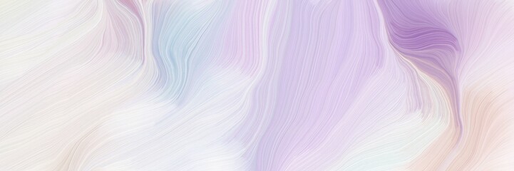 Poster - dynamic horizontal banner. modern curvy waves background design with lavender, pastel purple and thistle color