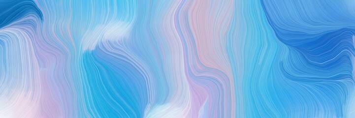 Poster - horizontal banner with waves. smooth swirl waves background design with sky blue, thistle and dodger blue color