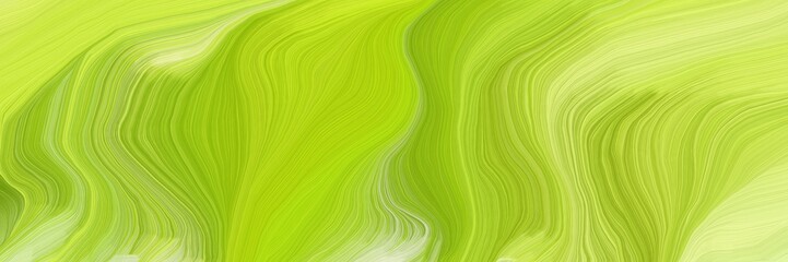 Poster - horizontal banner with waves. curvy background illustration with yellow green, khaki and pale golden rod color