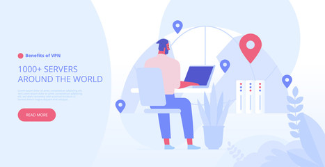 Landing page template of VPN security software