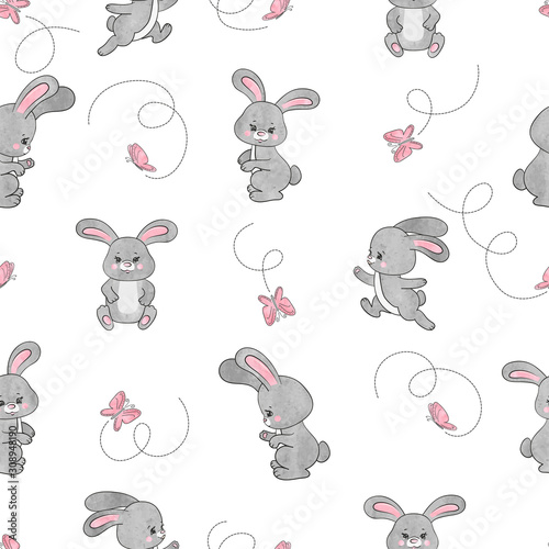 Cute cartoon bunny and butt...
