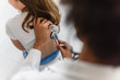 © lordn - Doctor examining child with stethoscope. Respiratory disease diagnostics and treatment