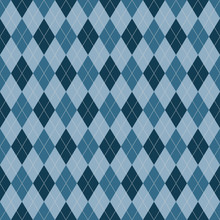 Argyle Blue Vector Seamless Pattern