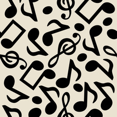 Wall Mural - vector music notes seamless pattern