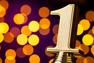 Wall Mural - ist place winners award trophy with gold number