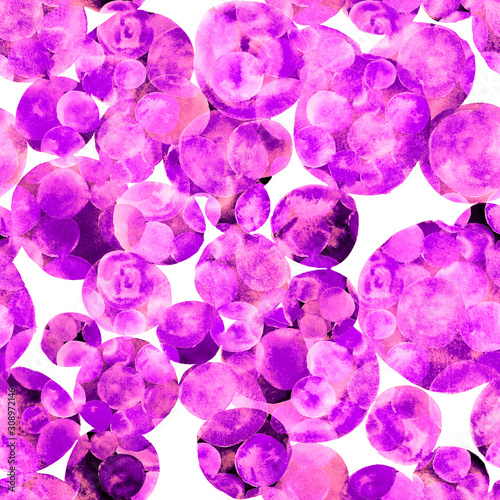 Watercolor seamless pattern with colorful abstract circles. Abstract geometri...