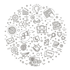 Leinwandbilder - marketing concept illustration, line design