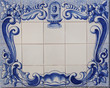 traditional tile plaque of blue portuguese tiles