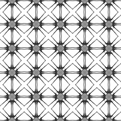 Wall Mural - Black and white geometric seamless pattern. Hand d