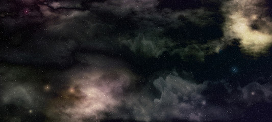 Wall Mural - glowing lights and shining stars in a deep space nebula
