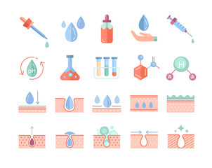 Poster - colorful skin care and beauty cosmetics icons set. vector illustration