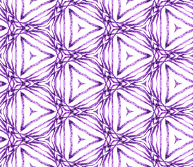 Poster - Purple triangular seamless pattern. Hand drawn wat