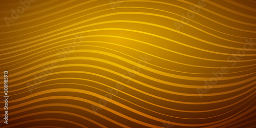 Abstract background of wavy lines of various thicknesses in orange colors