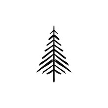 Christmas Tree Doodle Pine Tree Sketch Tree Drawing Holiday Decoration Star Ornament Retro Xmas