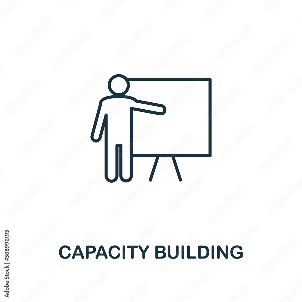 Capacity Building icon. Line style element from business strategy ...