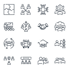 Leinwandbilder - Team Work set icon template color editable. Meeting and more pack symbol vector sign isolated on white background icons vector illustration for graphic and web design.