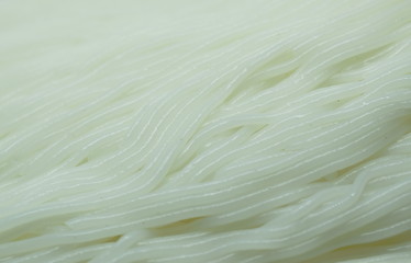 Wall Mural - close up of Thai rice noodles on white background