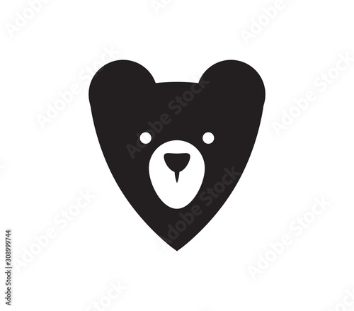Photographie Abstract Bear Emblem. Isolated Vector Illustration