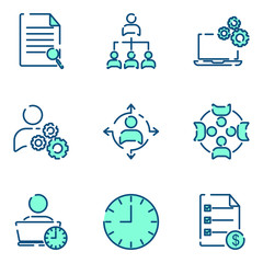 Poster - management set icon template color editable. Business People pack symbol vector sign isolated on white background icons vector illustration for graphic and web design.