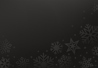Aufkleber - Black vector snowflakes on black background