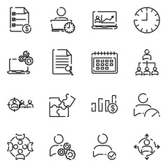 Fototapete - management set icon template color editable. Business People pack symbol vector sign isolated on white background icons vector illustration for graphic and web design.