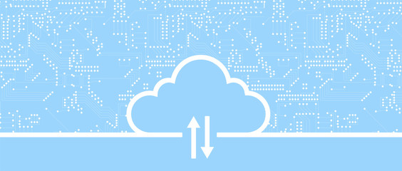 Cloud technology. Integrated digital web concept background