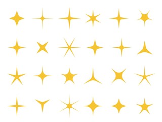 Wall Mural - shiny stars. sparkle light, bright star and sparkles shape. shining glitter sparkles, xmas golden st