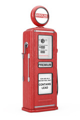 Aufkleber - Red Retro Gas Pump. 3d Rendering