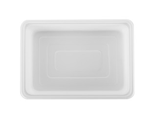 Wall Mural - plastic empty bowl on white background