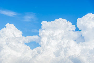 Beautiful blue sky and white fluffy clouds