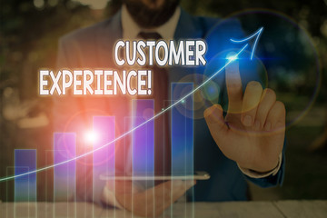 Text sign showing Customer Experience. Business photo text product of interaction between organization and buyer