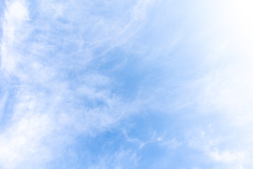 beautiful blue clear sky with white clouds background in sunny day and copy space. nature bright sky