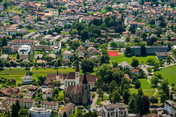 Wall Mural - Aerial landscape of Interlaken city