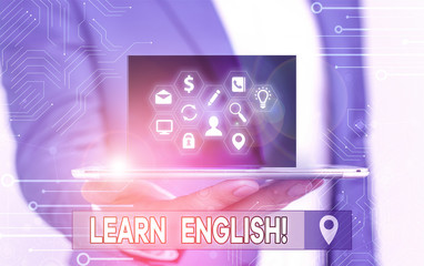 Poster - Handwriting text writing Learn English. Conceptual photo gain acquire knowledge in new language by study