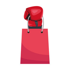 Poster - boxing glove with shopping bag icon