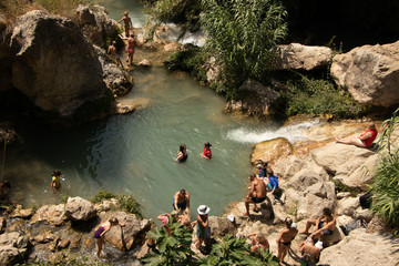 people in the canyon