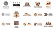 Vector set of logos of wooden floors and coverings