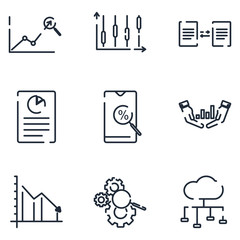 Aufkleber - Data Analysis set icon template color editable. Data Analysis pack symbol vector sign isolated on white background icons vector illustration for graphic and web design.