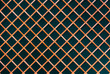 Abstract metal cells grid over green background