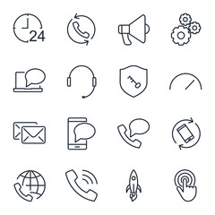 Aufkleber - Support service set icon template color editable. Support service pack symbol vector sign isolated on white background icons vector illustration for graphic and web design.