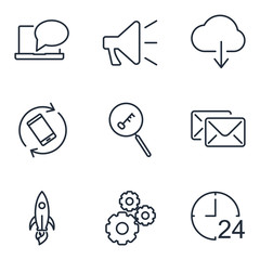 Fototapete - Support service set icon template color editable. Support service pack symbol vector sign isolated on white background icons vector illustration for graphic and web design.
