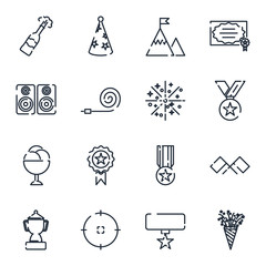 Poster - Premium Succes set icon template color editable. Party pack symbol vector sign isolated on white background icons vector illustration for graphic and web design.
