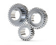 Steel gears isolated on a white background. 